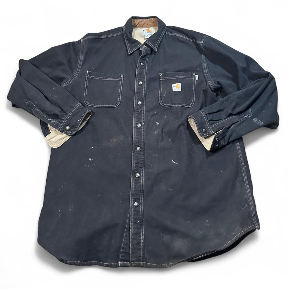 Carhartt Men’s Flame Resistant FR Rigby Black Shirt Jacket Size 3XL Tall
